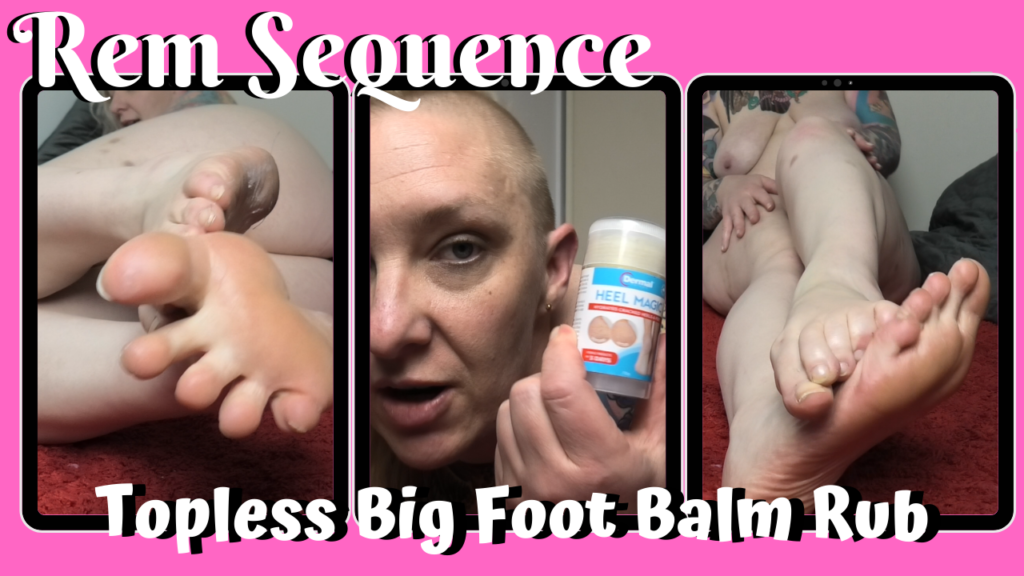 Topless Big Foot Balm Rub video preview Rem Sequence Australian MILF PAWG tattooed blonde dreadlocks